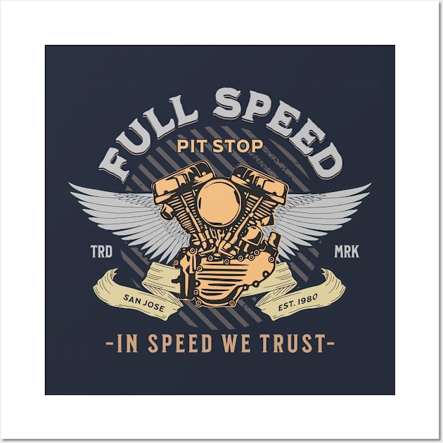 Gas Garage Full Speed Wall Art by bert englefield 